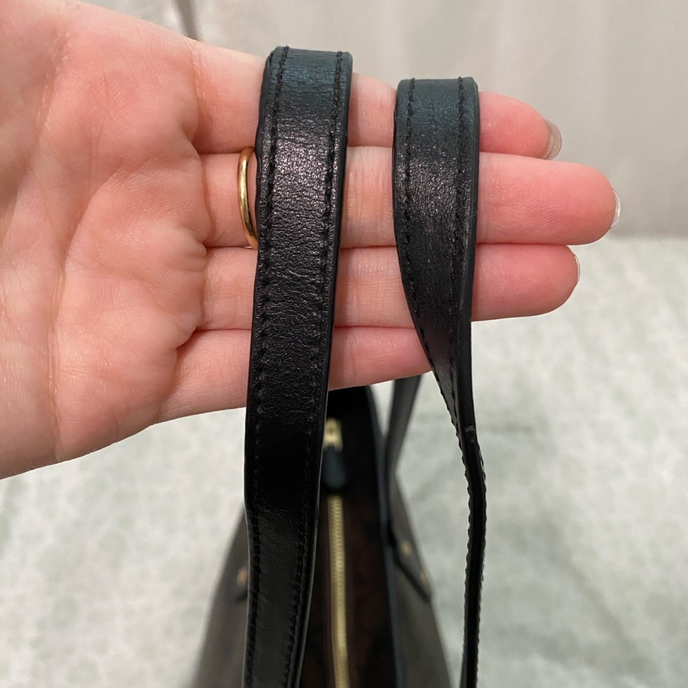 Coach City Zip Tote | Brown & Black Signature Canvas | Leather Trim | GUC - Picture 10 of 13